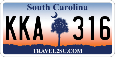 SC license plate KKA316
