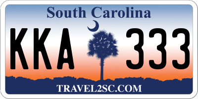 SC license plate KKA333