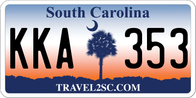SC license plate KKA353