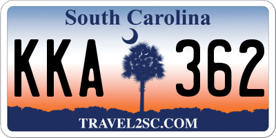 SC license plate KKA362