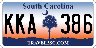 SC license plate KKA386