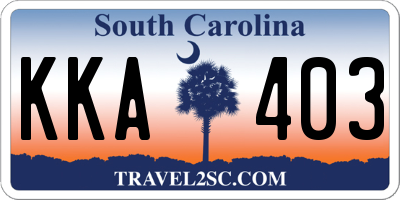 SC license plate KKA403