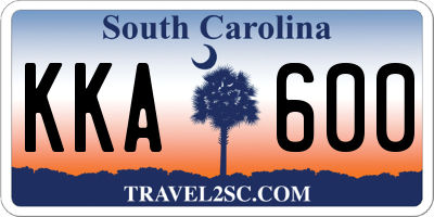 SC license plate KKA600