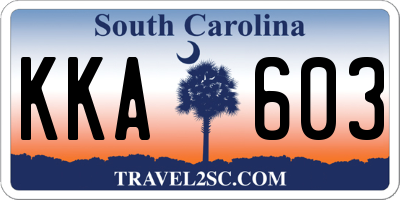 SC license plate KKA603