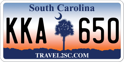 SC license plate KKA650