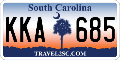 SC license plate KKA685