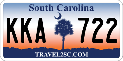 SC license plate KKA722