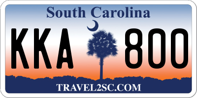 SC license plate KKA800