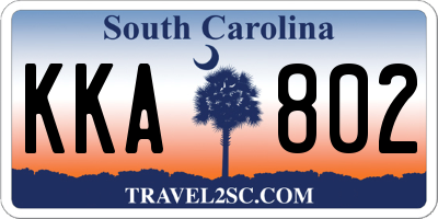 SC license plate KKA802