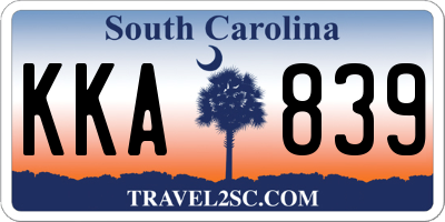 SC license plate KKA839