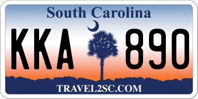 SC license plate KKA890