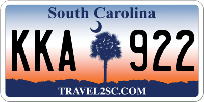 SC license plate KKA922