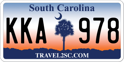 SC license plate KKA978