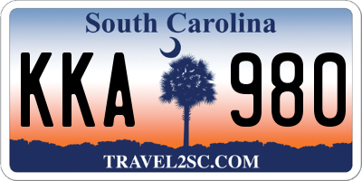 SC license plate KKA980