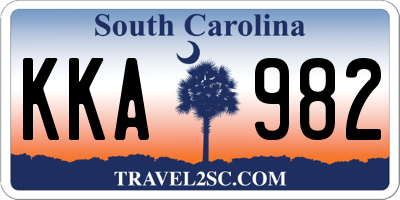 SC license plate KKA982
