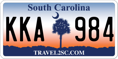 SC license plate KKA984
