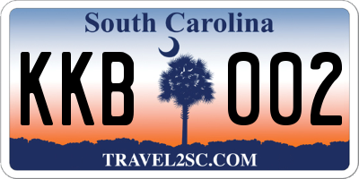 SC license plate KKB002
