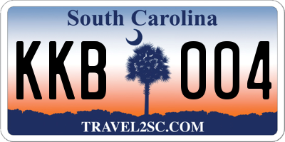 SC license plate KKB004