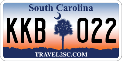 SC license plate KKB022