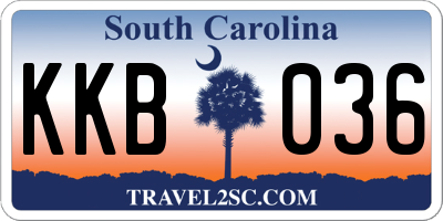 SC license plate KKB036