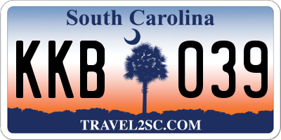 SC license plate KKB039