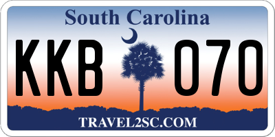 SC license plate KKB070