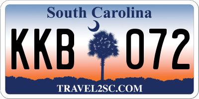 SC license plate KKB072