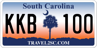 SC license plate KKB100