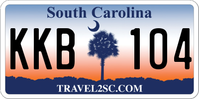 SC license plate KKB104