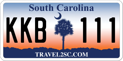 SC license plate KKB111