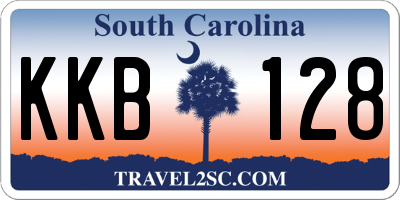SC license plate KKB128