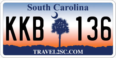 SC license plate KKB136
