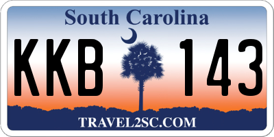 SC license plate KKB143