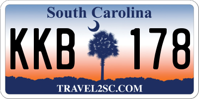 SC license plate KKB178