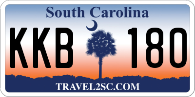 SC license plate KKB180
