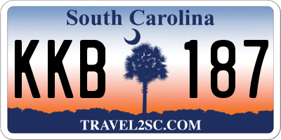 SC license plate KKB187