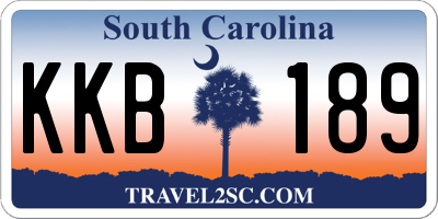 SC license plate KKB189
