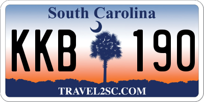 SC license plate KKB190