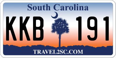 SC license plate KKB191