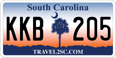 SC license plate KKB205