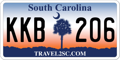 SC license plate KKB206
