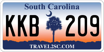 SC license plate KKB209