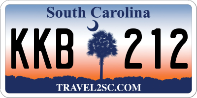 SC license plate KKB212