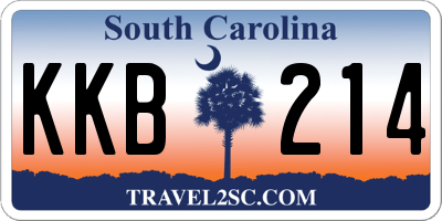 SC license plate KKB214