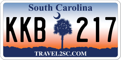 SC license plate KKB217
