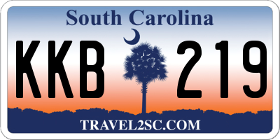 SC license plate KKB219