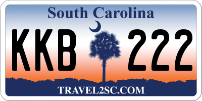 SC license plate KKB222