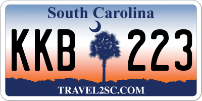 SC license plate KKB223