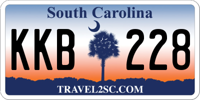 SC license plate KKB228