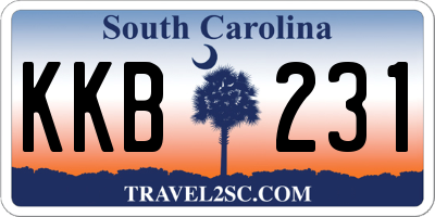 SC license plate KKB231